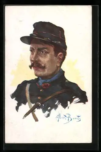 Künstler-AK Junger französischer Soldat in Uniform