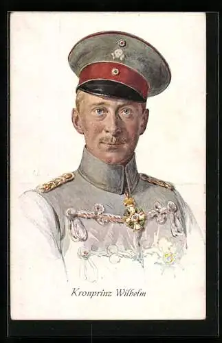 AK Kronprinz Wilhelm von Preussen in Uniform mit Schirmmütze