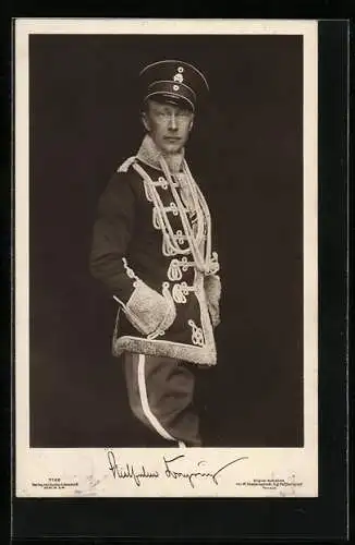 AK Kronprinz Wilhelm von Preussen in Uniform mit Schirmmütze