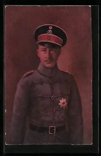 AK Kronprinz Wilhelm von Preussen in Uniform mit Orden