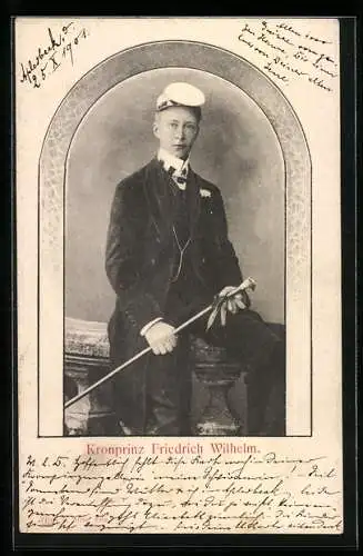 AK Kronprinz Wilhelm von Preussen als Student