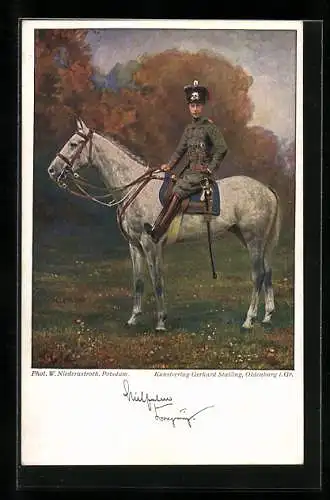 AK Kronprinz Wilhelm von Preussen in Uniform auf seinem Schimmel