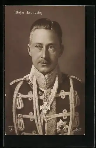 AK Kronprinz Wilhelm von Preussen in Uniform, Orden