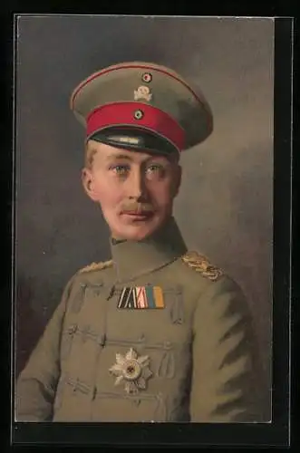 AK Kronprinz Wilhelm von Preussen in Uniform mit Schirmmütze