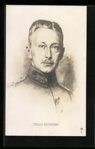 AK Kronprinz Wilhelm von Preussen mit Orden, Profilbild