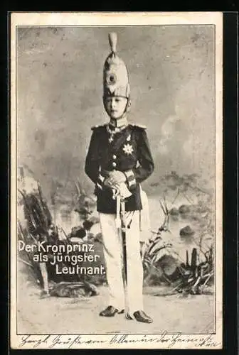 AK Kronprinz Wilhelm von Preussen als jüngster Leutnant der Alexandergarde