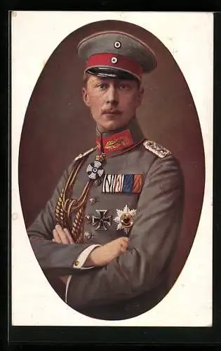 AK Kronprinz Wilhelm von Preussen mit Schirmmütze