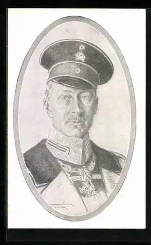 Künstler-AK Portrait des Kronprinzen Wilhelm von Preussen in Uniform