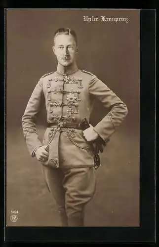 AK Kronprinz Wilhelm von Preussen in Husarenuniform