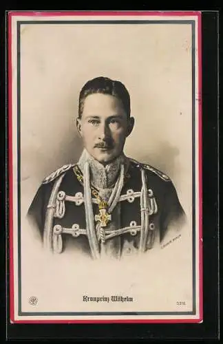 AK Kronprinz Wilhelm von Preussen, in festlicher Uniform portraitiert