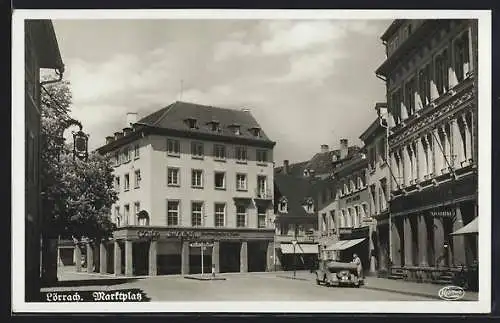 AK Lörrach, Café Binoth, Wallbrunnstrasse, Marktplatz