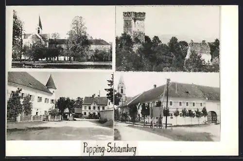 AK Pupping-Schaumburg, Kloster, Brugruine, Strassenpartie