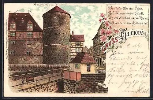 Glitzer-Perl-Lithographie Hannover, Partie am Beguinenturm