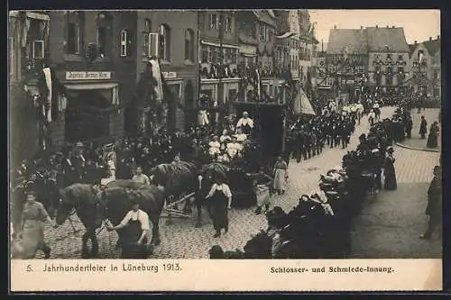 AK Lüneburg, 5. Jahrhundertfeier 1913, Schlosser- und Schmiede-Innung bei der Prozession