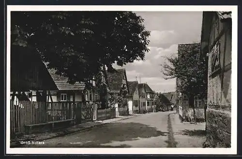 AK Gross-Villars, Strassenpartie an alten Fachwerkbauten