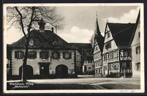 AK Wiernsheim / Wttbg., Marktplatz