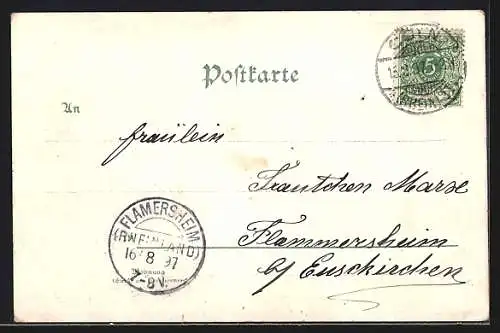 Lithographie Cöln, Dom, Rathaus am Altmarkt, Post