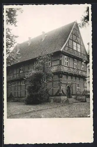 Foto-AK Stadthagen, Amtspforte mit Garten