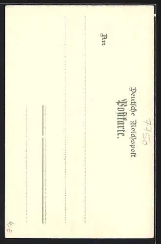 Lithographie Konstanz, Hafenpartie mit Segelboot, Dampfer und Blick zum Münster