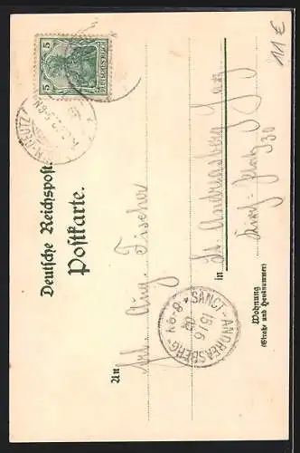 Lithographie Köln, Kaiserliche Post, Dom, Wappen