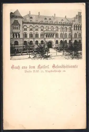 AK Berlin, Kaiserliches Gesundheitsamte, Klopstockstrasse 20