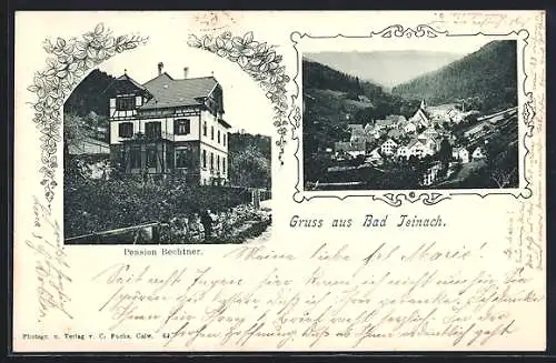 AK Bad Teinach, Hotel Pension Bechtner, Teilansicht