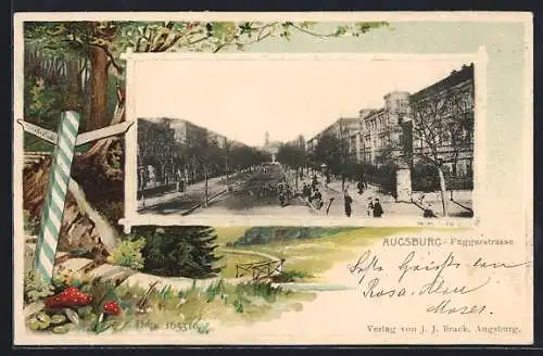 Passepartout-Lithographie Augsburg, Fuggerstrasse