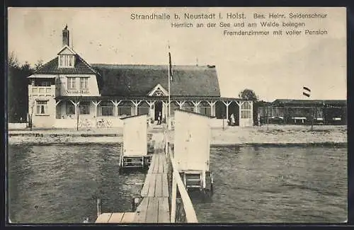 AK Neustadt i. Holst., Pension Strandhalle von Heinr. Seidenschnur