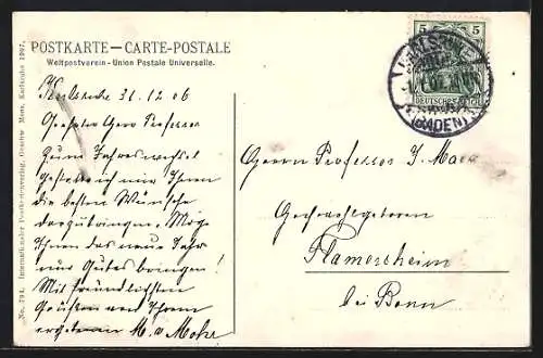 AK Karlsruhe, Kaiserstrasse mit Geschäften