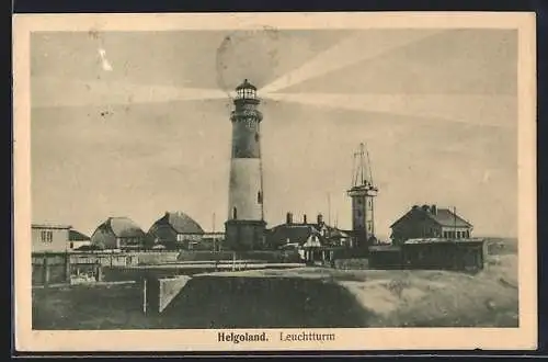 AK Helgoland, Teilansicht mit Leuchtturm