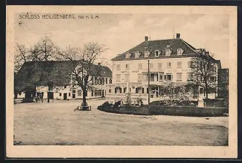 AK Heiligenberg / Baden, Schloss Heiligenberg mit Hotel Post