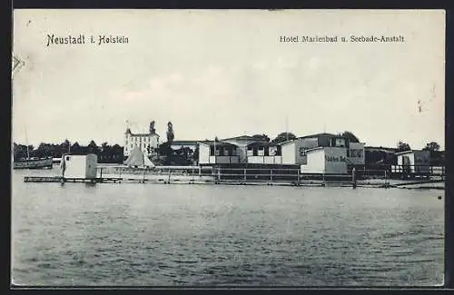 AK Neustadt i. Holstein, Hotel Marienbad und Seebade-Anstalt