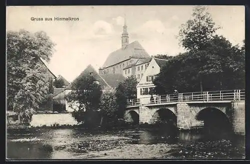 AK Himmelkron, Kloster-Brauerei u. Gasthaus mit Kirche