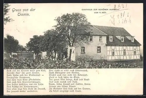 AK Tromm, Gasthaus Zur schönen Aussicht von V. Keil