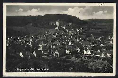 AK Niederstetten, Gesamtansicht vom Berg aus