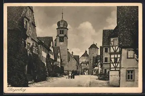 AK Langenburg, Teilansicht mit Kirchturm