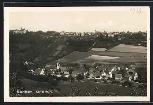 AK Bächlingen, Gesamtansicht mit Langenburg