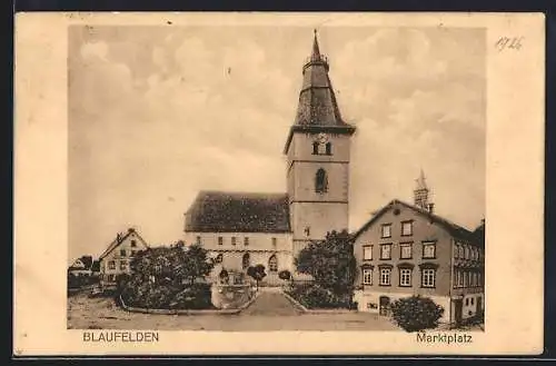 AK Blaufelden, Marktplatz mit Kirche