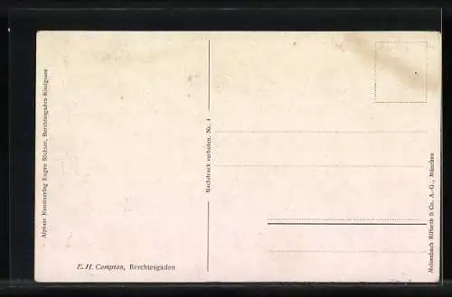 Künstler-AK Edward Theodore Compton: Berchtesgaden, Ortsansicht von oben