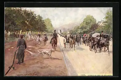 Künstler-AK Georges Stein: Paris, Avenue du Bois de Bologne