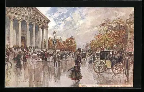 Künstler-AK Georges Stein: Paris, La Madeleine et le pont de la Madeleine