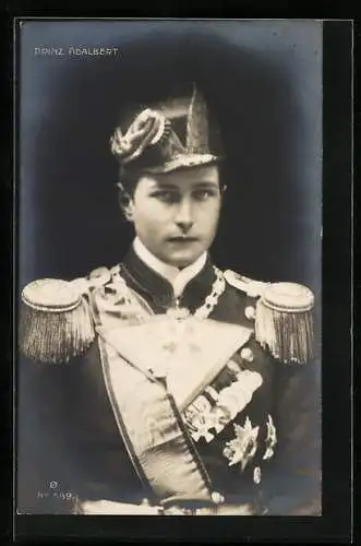 AK Prinz Adalbert von Preussen in geschmückter Uniform