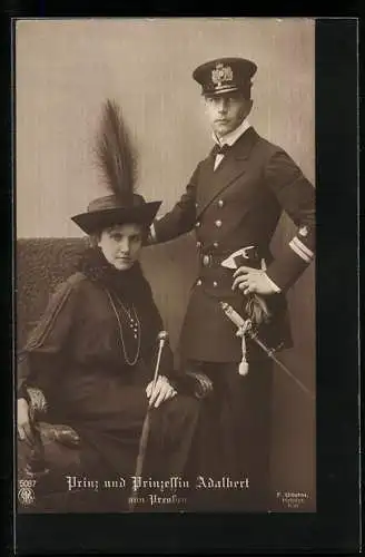 AK Prinz und Prinzessin Adalbert von Preussen, Prinz Adalbert von Preussen in Marine-Uniform