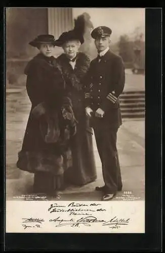 AK Prinz Adalbert von Preussen mit Kaiserin Auguste Viktoria und Adelheid