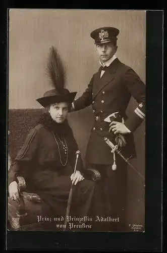 AK Prinz und Prinzessin Adalbert von Preussen, Prinz Adalbert von Preussen in Marine-Uniform