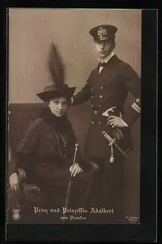 AK Prinz und Prinzessin Adalbert von Preussen, Prinz Adalbert von Preussen in Marine-Uniform