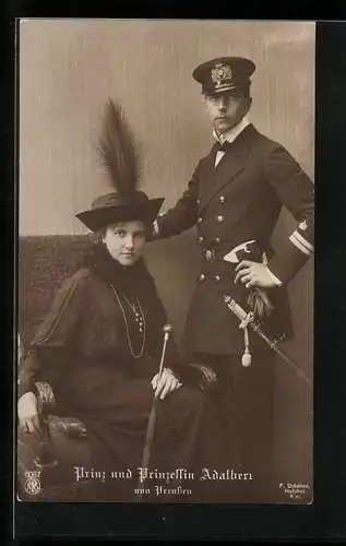 AK Prinz und Prinzessin Adalbert von Preussen, Prinz Adalbert von Preussen in Marine-Uniform