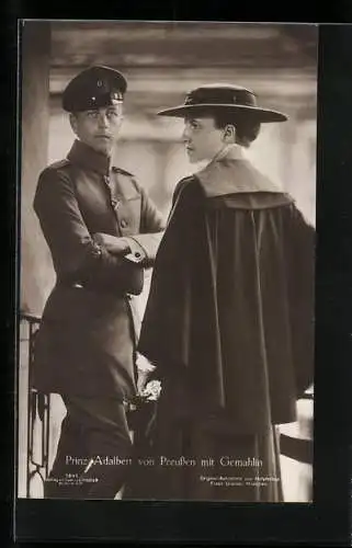 AK Prinz Adalbert von Preussen in Uniform mit seiner Gemahlin