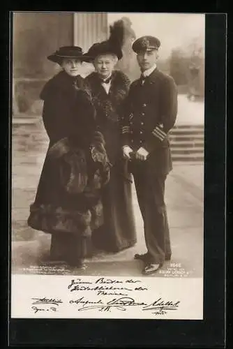 AK Prinz Adalbert von Preussen mit Kaiserin Auguste Viktoria und Adelheid