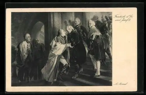 Künstler-AK König Friedrich II. (der Grosse) und Josef II.